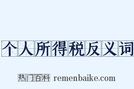 个人所得税反义词是什么意思的图片